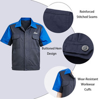 Ensemble de vêtements de travail réfléchissants avec logo personnalisé, fermeture éclair, manches courtes, uniformes de sécurité pour la réparation automobile, vêtements de travail pour mécaniciens automobiles, pour hommes et femmes