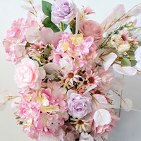 Ensemble de décoration florale en arche de roses en soie rose automne, pour décoration de mariage, de remise de diplôme, de la Saint-Valentin, fond de photographie, naturel et réel