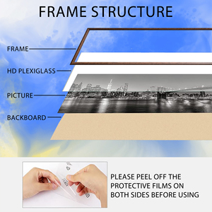 Maßgefertigter Holzrahmen MDF Langer Abgeschrägter Fotorahmen Holz Großhandel Künstlerischer Bilderrahmen für Wanddekoration - Product Image 4