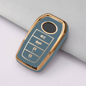 Étui de protection pour clé en TPU avec bord doré pour Toyota Chr Rav4 Auris Avensis Prius <span class=keywords><strong>Aygo</strong></span> Camry Corolla Land Cruiser 200 Prado Crown Shell Fob - Product Image 2