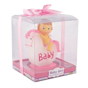 Candela per bambini rosa con cavallo 80mm candela decorativa per bambini - Product Image 2