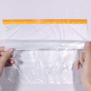 <span class=keywords><strong>Film</strong></span> de masquage pré-collé, bâche en plastique avec ruban adhésif haute adhérence pour la protection de la peinture - Product Image 2