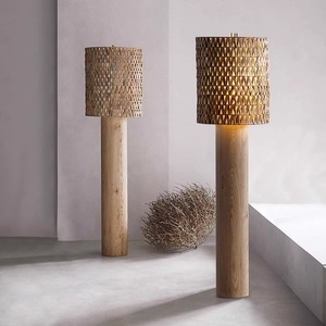 Lámpara de pie estilo madera natural, diseño Wabi Sabi, fuente de luz LED para sala de estar, dormitorio, estudio, iluminación decorativa - Product Image 1
