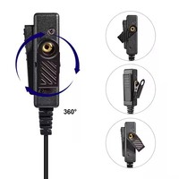 Headphone/Headset Bentuk D Handsfree Earpiece Berkabel PTT/Speaker Cocok untuk Motorola R7a R7 MPX600 Radio Digital Tanpa Kebisingan