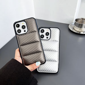 Funda Protectora para Teléfono con Diseño de Chaqueta Acolchada, Textura de Fibra de Carbono, para 17 16 11 12 13 14 15, Tacto Suave, Cubierta Rígida - Product Image 5