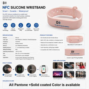 Pulsera NFC Impermeable para Eventos y Resorts, Pulsera de Silicona NFC para Pagos sin Efectivo, Pulsera de Silicona NFC Ajustable - Product Image 6
