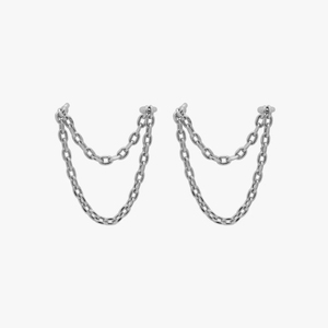 CANNER Boucles d'oreilles longues à double pampille plaquées or 18 carats, hypoallergéniques, en argent sterling 925, design superposé, pour soirée - Product Image 4