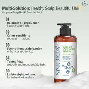 Shampoo crème aux acides aminés très vendu pour cuir chevelu sensible et cheveux abîmés - Rafraîchissant, nettoyage en douceur, nourrissant en profondeur, antipelliculaire - Product Image 6