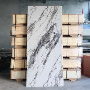 แผ่นผนังพีวีซีกันน้ำได้หลากหลายสไตล์แผ่นหินอ่อนหรูหรา3มม. เชื่อมต่อกันง่ายสำหรับห้องนั่งเล่นสำนักงานโรงพยาบาลโรงแรม - Product Image 5