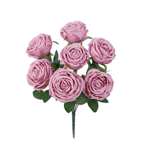 QIHAO Ramo de Rosas Artificiales de 7 Cabezas, 40cm, de Plástico y Seda, para Decoración del Hogar y Bodas - Product Image 5
