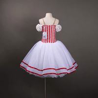 Robe de ballet américaine à manches bouffantes, tutu, jupe de ballerine, robe de princesse pour la scène, tenue de danse pour filles