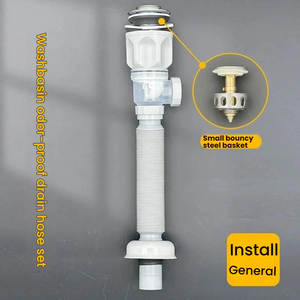 Fabricante Profesional de Accesorios de Baño, Tubería de Desagüe Retráctil para Lavabo, Manguera de Drenaje Corrugada, Conexión de Plástico en Forma de S - Product Image 2
