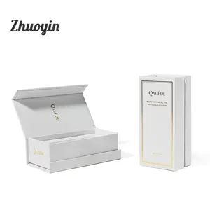 Custom Magnetic Filp Flat Lid Printing Perfume Lip Gloss Rigid Cardboard Carton Paper Package Packaging Gift Box with Eva Foam