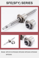 Vis à billes en acier de 2000 mm de long, pas de filetage SFE2020, diamètre 20 mm, pas 20 mm, kit de vis à billes avec écrou de vis à billes C7 pour machine CNC