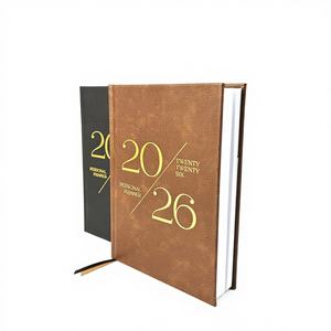 Carnet à couverture rigide A5 personnalisé avec estampage à chaud doré, carnet de notes en cuir avec couverture en carton pour cartes de visite - Product Image 3