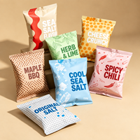 Sacs d'emballage personnalisés imprimés, de qualité alimentaire, étanches à l'humidité, à fermeture arrière, pour chips, aliments pour animaux, collations et sucre