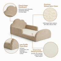 Lit de sol en mousse pour tout-petits en tissu Teddy OEKO-TEX avec pare-chocs de sécurité, lit pour enfants pliable à profil bas et rembourré