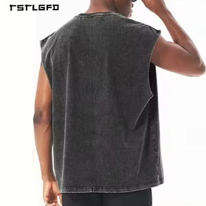 Débardeurs de sport personnalisés pour hommes, T-shirts sans manches, Débardeurs de musculation, Débardeurs effet délavé, T-shirts amples pour la course et la plage - Product Image 6