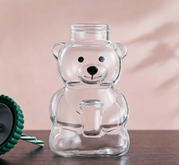 Paille en verre pour tasse en forme d'ours en peluche, certifiée UE, best-seller transfrontalier ; Tasse à paille en verre borosilicate haute résistance aux températures élevées