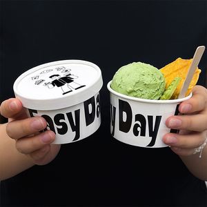 Custom Design Printed Stamping Biodegradable Recyclable Single Wall Ice Cream Paper Cups Lids 3oz Mini <b>Tubs</b> for Dessert <b>Takeaway</b> - Product Image 4