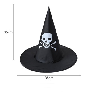 Chapeau de Sorcier d'Halloween pour Enfants et Adultes, Chapeau de Magicien Noir Pointu en Tissu Oxford, Chapeau de Sorcière pour Bal Masqué et Fête Déguisée - Product Image 3