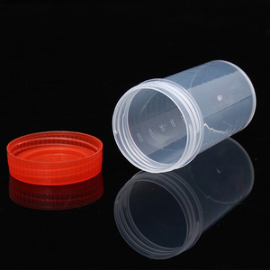 Vaso para orina Tamayasu con tapa de rosca de 60 ml, vaso de plástico desechable para muestras para uso en laboratorio - Product Image 3