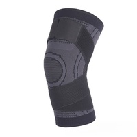 Genouillère de compression professionnelle en nylon tricoté 3D élastique avec sangles réglables amovibles et logo personnalisé