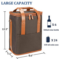 Bandoulière réglable et réutilisable, fourre-tout, étanche, personnalisé, bouteille, de voyage, de pique-nique, isolé, pour ranger le vin, pour bière