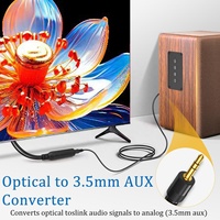 Câble audio numérique vers analogique avec puce DAC intégrée, prise en charge de la fibre optique, TRS stéréo 3,5 mm, TosLink vers 3,5 mm mâle