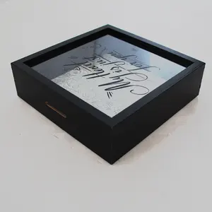 अच्छी गुणवत्ता गर्म बेच लकड़ी के फ्रेम 3d सिक्का छाया बॉक्स फैक्टरी मूल्य के साथ MDF फोटो फ्रेम थोक