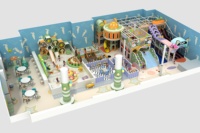 Aire de jeux intérieure personnalisée sur le thème des légumes de dessin animé, avec toboggan en nid d'abeille, maison de jeu d'imitation et espace de jeu souple, pour usage domestique et parcs d'attractions