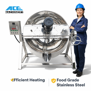 Chaudière à vapeur électrique verticale en acier inoxydable de 400 litres avec agitateur et homogénéisateur - Product Image 5