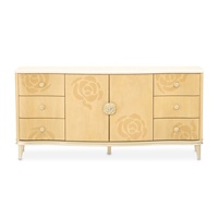 Commode sur mesure à tiroirs, design camélia brillant, dessus en marbre, étagères réglables, console de rangement