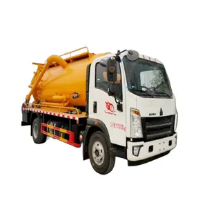 Sinotruk Howo Rechtsgestuurde Rhd 3cbm 5cbm Diesel Riolering Vrachtwagen Vacuüm Zuigpomp En Motor Aangedreven Vrachtwagen Septic Tank Truck