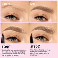 Gratis sampel grosir 6 warna pena alis 4 ujung ganda garis mata prima Eyeliner cair Vegan tahan lama Eyeliner alis
