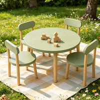 Ensemble table et chaises rondes personnalisées pour enfants, table d'activités Montessori pour tout-petits, mobilier de salle de jeux en bois, ensemble de bureau pour crèche