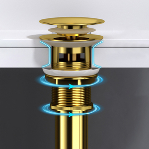 Bonde de lavabo escamotable moderne en acier inoxydable couleur personnalisée avec trop-plein pour vasque de salle de bain - Product Image 4