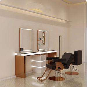 Fábrica de belleza Yicheng, venta directa, bajo MOQ, espejo de maquillaje ligero, muebles de peluquería, espejo de barbero de China - Product Image 1