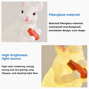 Nhà sản xuất 3D sợi thủy tinh LED thỏ đèn IP65 không thấm nước ngoài trời Vườn Cảnh quan động vật trang trí - Product Image 3