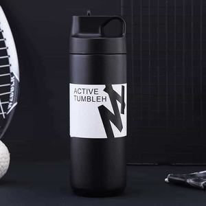 Bouteille d'eau isotherme à double paroi en acier inoxydable de qualité supérieure, anti-fuite, grande capacité, avec paille, portable, idéale pour les voyages et comme cadeau d'affaires - Product Image 5