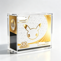 Boîte de présentation en acrylique magnétique personnalisée, écologique et anti-UV pour la 30e célébration de TCG, boîte anti-poussière pour cartes de jeu ETB Elite Trainer