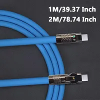 Kabel Siku Putar Silikon Cair 1M/2M 6A Pengisian Daya Super Cepat Kabel Data USB-C Tahan Lama Fleksibel Transfer Kecepatan Tinggi