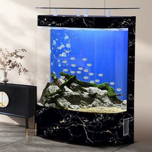 Vente en Gros Nouveau Design Grand <span class=keywords><strong>Aquarium</strong></span> Courbé pour Poissons Rouges de Salon en Verre Mural au Sol Réservoir à Poissons Écologique - Product Image 2