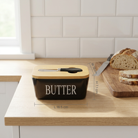 Boîte à beurre en métal pour la cuisine avec rangement pour couteau, légère et portable, design rectangulaire moderne