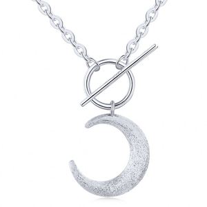 Dylam Customizable Tiny Moon Pendant Necklace 925 Sterling <b>Silver</b> Dainty Personalized Moon <b>Choker</b> Neckla - Product Image 1