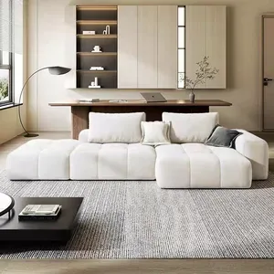 Sofá secional de três lugares com design moderno, sofá para sala de estar, tecido italiano de luxo, sofá l