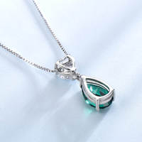 Nuevo Collar con Colgante de Plata de Ley 925 para Mujer, con Circonita y Esmeralda Nano, Regalo de Aniversario