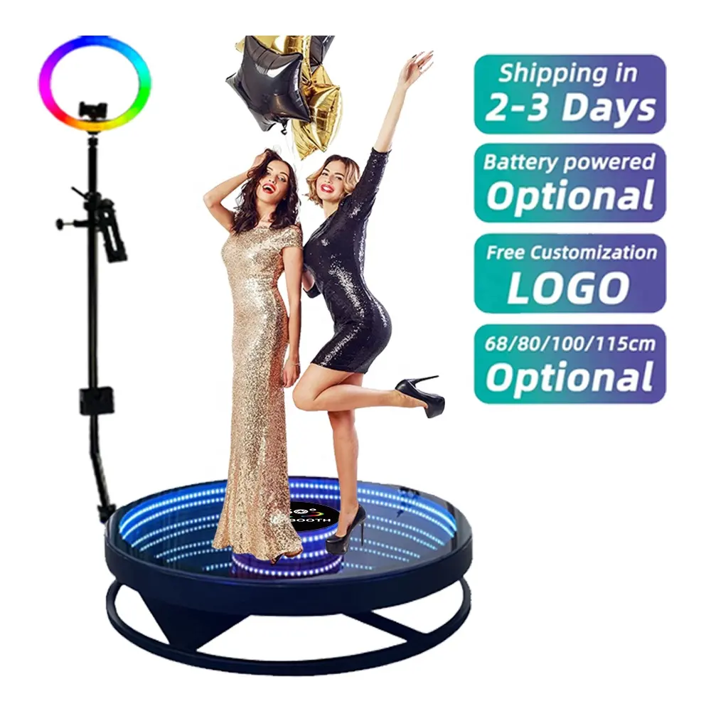 Oux Free Accessories Intelligent Operation Selfie Magic Mirror Manual Photo 360 Booth 360 Camera Photo Booth for Business