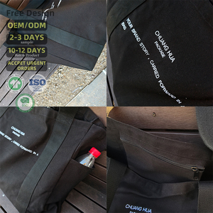 Bolsa de Mano Extra Grande Negra Personalizada con Logotipo Bordado, Bolsa de Compras, Bolsa de Playa de Lona - Product Image 2