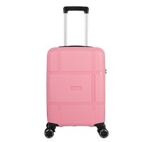 Ensemble de 3 valises pour voyage d'affaires de longue durée Valise de voyage personnalisée Bagages à roulettes en PP rose